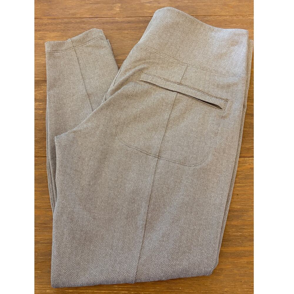 Athleta Women’s XL Herringbone Ponte Leggings Beige Taupe Career Pull On